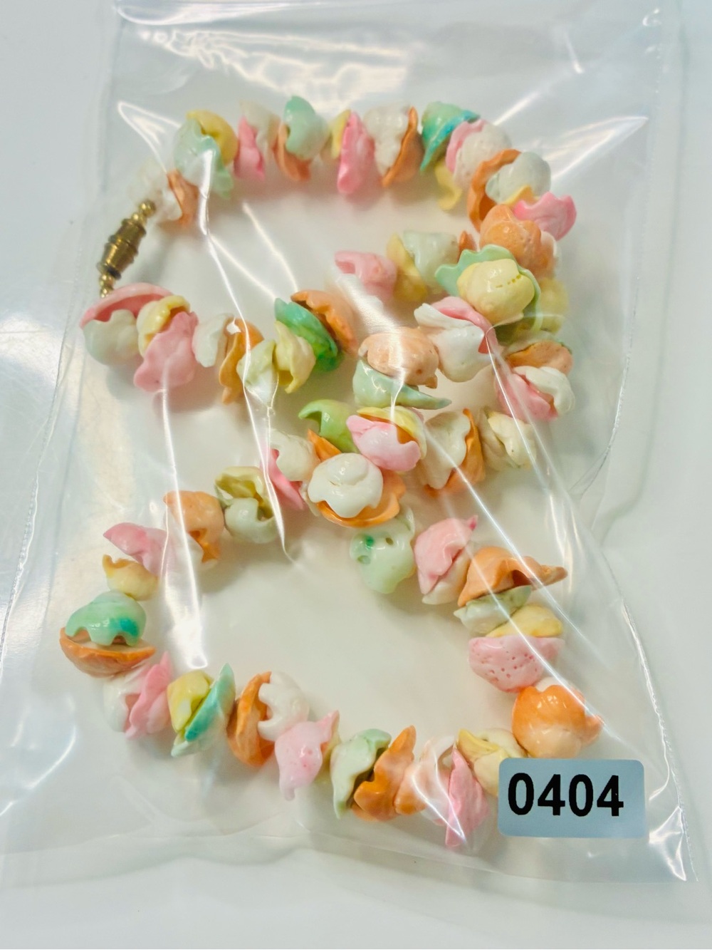 VTG Pastel Multicolor Shell Bead Necklace - ICE CREAM SCOOPS Women's Jewelry - Picture 14 of 16